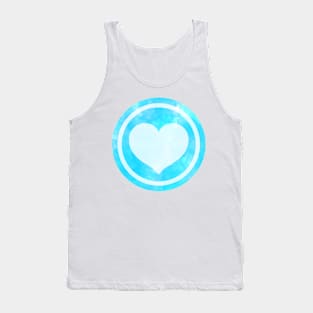 Blue Watercolor Heart Tank Top